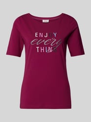 T-Shirt mit Statement-Print Modell 'Enjoy' von s.Oliver RED LABEL Bordeaux - 6