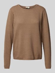 Gebreide pullover met ribboorden, model 'Dodo' van FREE/QUENT Bruin - 34