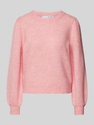 Gebreide pullover met ballonmouwen, model 'SLFLULU' van Selected Femme Roze - 2