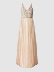 Abendkleid aus Tüll Modell 'Sariah Maxi' von LACE & BEADS Beige - 7