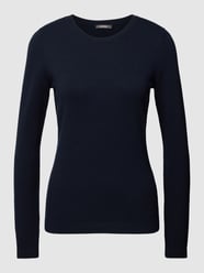 Shirt met lange mouwen en geribde ronde hals, model 'Basic O Neck' van Montego Blauw / turquoise - 42