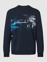 Sweatshirt mit Label-Print Modell 'Salbonic' von BOSS Green Blau - 33