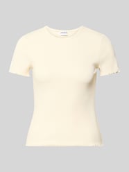 T-Shirt mit Wellensaum von Jake*s Casual Beige - 40