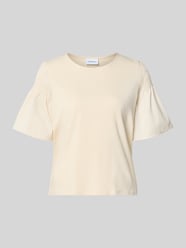 regular fit T-shirt met smokdetail van COMMA Beige - 30