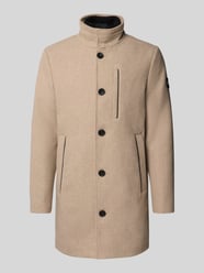 Regular fit lange wollen jas met opstaande kraag van Tom Tailor Beige - 31