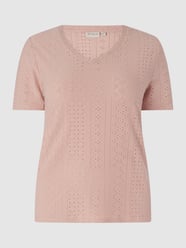 PLUS SIZE T-shirt met ajourpatroon, model 'Silje' van ONLY CARMAKOMA Blauw - 36