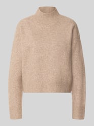 Turtleneck-Pullover mit Woll-Anteil und Rundhalsausschnitt von Neo Noir Beige - 1