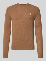 Slim Fit Strickpullover aus reiner Wolle mit Label-Stitching von MCNEAL - 20
