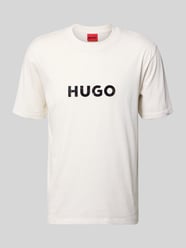 regular fit T-shirt van puur katoen model 'DUMEO' van HUGO Beige - 10