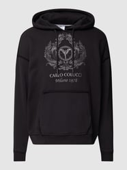 Bluza z kapturem z wyhaftowanym logo od CARLO COLUCCI Czarny - 45