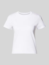 Loose Fit T-Shirt mit geripptem Rundhalsausschnitt von Review Weiß - 39