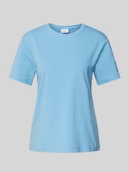 T-Shirt mit geripptem Rundhalsausschnitt Modell 'NORA' von Vila Blau - 40