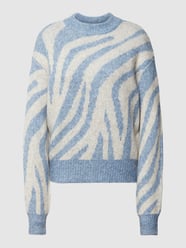 Gebreide pullover met all-over motief, model 'LINA' van Gina Tricot Blauw / turquoise - 44