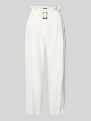 Straight Leg Anzughose mit Bundfalten von comma Beige - 48