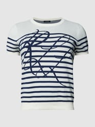 PLUS SIZE Strickshirt mit Streifenmuster Modell 'KONSUELO' von Lauren Ralph Lauren Curve Weiß - 30