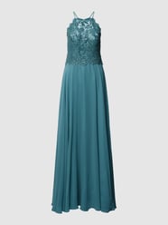 Abendkleid mit Paillettenbesatz von V.M. Blau / Türkis - 22