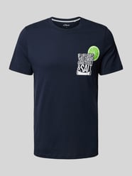 T-Shirt mit Motiv-Print von s.Oliver RED LABEL Blau - 34