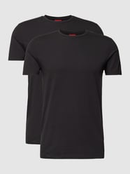 T-Shirt in unifarbenem Design von HUGO Schwarz - 6