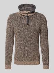 Gebreide pullover met ribboorden van RAGMAN Bruin - 25