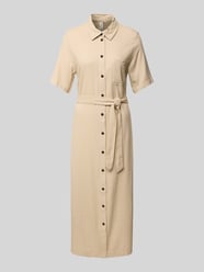 Tailliertes Hemdblusenkleid aus Viskose-Leinen-Mix Modell 'CARO' von Only Beige - 22