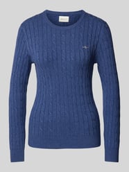 Strickpullover mit Label-Stitching von Gant Blau - 20