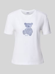 Slim Fit T-Shirt mit Ziersteinbesatz von Liu Jo White - 4