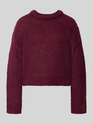 Relaxed Fit Pullover im Chunky Knit Look Modell 'DORTHEA' von PIECES Bordeaux - 14