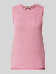 Gebreide top met ronde hals, model 'AUBIN' van MOS MOSH Fuchsia - 34