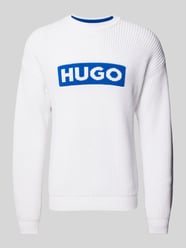 Strickpullover mit Logo-Stitching Modell 'Seylo' von Hugo Blue Weiß - 35