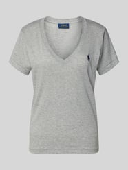 T-Shirt mit Label-Stitching und V-Ausschnitt von Polo Ralph Lauren - 5