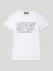 T-shirt met labelprint van Replay Wit - 29