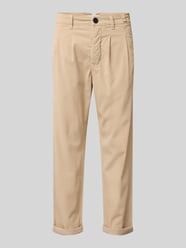 Tapered Fit Bundfaltenhose mit Label-Applikation von GABBA Beige - 10