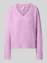 Pullover mit tiefem V-Ausschnitt Modell 'ONLFIONA' von ONLY Pink - 3