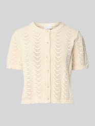 Strickjacke mit 1/2-Arm und Knopfleiste von Jake*s Collection Beige - 5