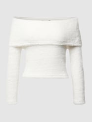 Strickpullover Off-Shoulder-Look Modell 'Fluffy' von Gina Tricot Weiß - 14