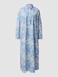 Hemdblusenkleid mit Allover-Muster von Jake*s Casual Blau / Türkis - 46