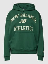 Oversized Hoodie mit Label-Stitching von New Balance Grün - 27