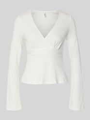 Koszulka z długim rękawem w optyce kopertowej w kroju regular fit model 'PELLY' od ONLY - 3