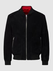 Lederjacke mit Stehkragen Modell 'Luigi' von HUGO Schwarz - 6