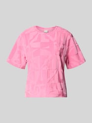 t-shirt we wzór na całej powierzchni model 'NABI' od ICHI Fuksjowy - 34