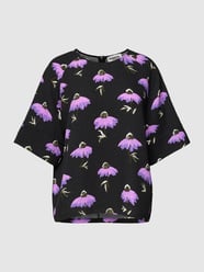 Blusenshirt mit Allover-Muster von Essentiel Schwarz - 40