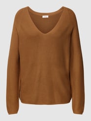 Gebreide pullover met V-hals, model 'Fein Otto' van s.Oliver RED LABEL Bruin - 18