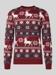 Strickpullover im Allover-Look von Lindbergh Bordeaux - 9