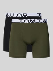 Obcisłe bokserki o kroju slim fit z napisem z logo na pasie w zestaw 2 szt. od Tom Tailor - 4