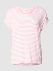 T-Shirt mit Streifenmuster und fixierten Ärmelumschlägen von Only Pink - 43