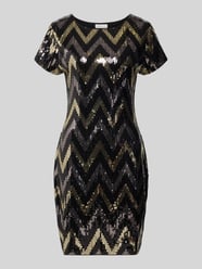 Slim Fit mini-jurk met all-over pailletten van Apricot - 1