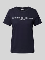 T-Shirt mit Label-Print von Tommy Hilfiger Blau - 43