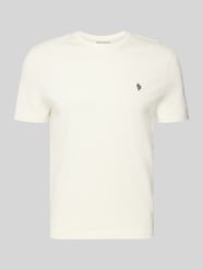 Basic Slim Fit T-Shirt mit Flock-Logo auf der Brust von REVIEW - 28