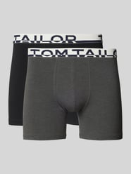 Slim fit boxershort met labelopschrift op de band van Tom Tailor Grijs / zwart - 22