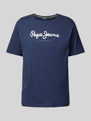 T-Shirt mit Label-Print Modell 'EGGO' von Pepe Jeans Blau - 10